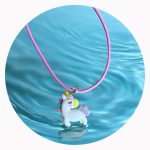 Roze veterketting met eenhoorn