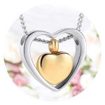 Urnketting goudkleurig hartje in zilverkleurige cirkel3