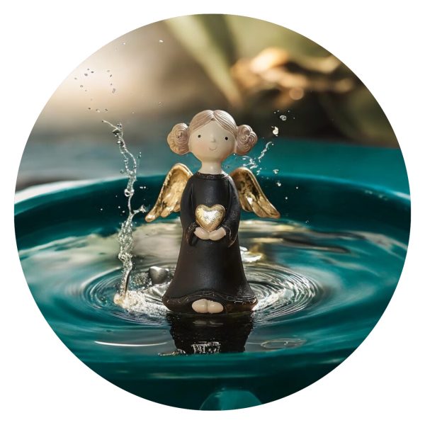 Engel met twee knotjes en gouden hartje