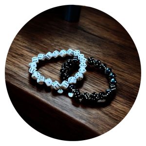 Armband dobbelstenen met hartje