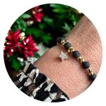 Armband vulkaankralen met gouden ster