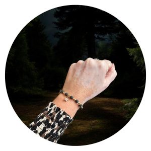 Armband vulkaankralen met gouden ster