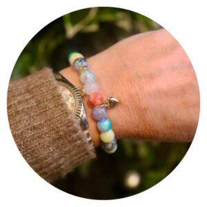 Armband Chakra Stenen met Hartje