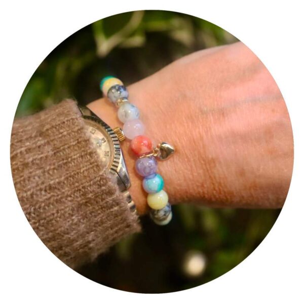 Armband Chakra Stenen met Hartje