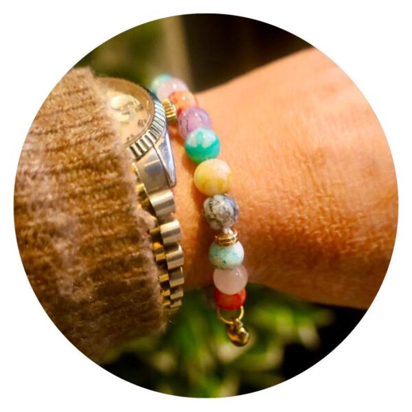 Armband Chakra Stenen met Hartje