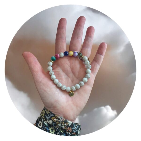 Armband Chakra Stenen met Pluis
