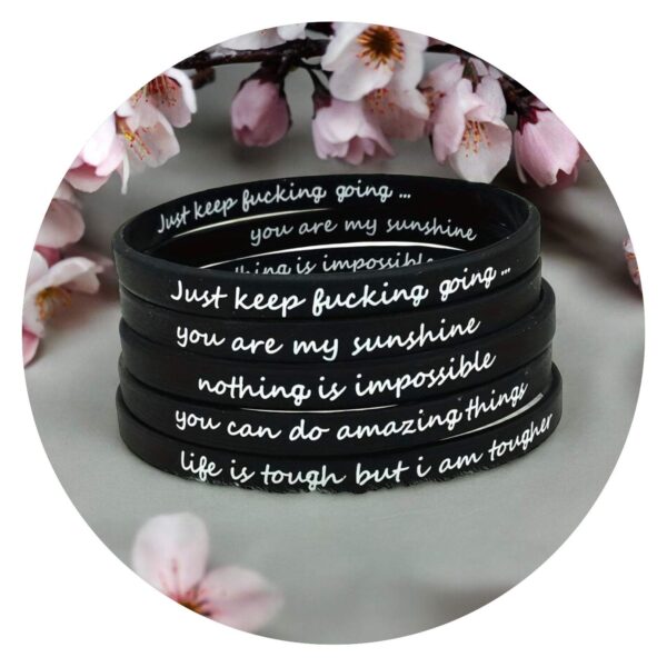 Armbanden - Rubber - met quote