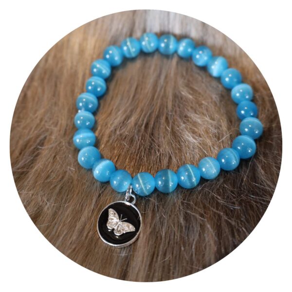 Kralenarmband met Blue Cateye stone