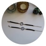 Armband suede zwart wit