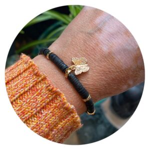 Armband | Zwart | Vlinder