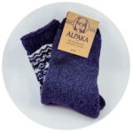 sokken van alpacawol donkerblauw/wit