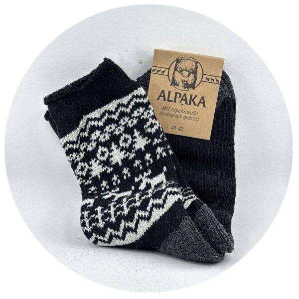 Alpacasokken zwart/wit