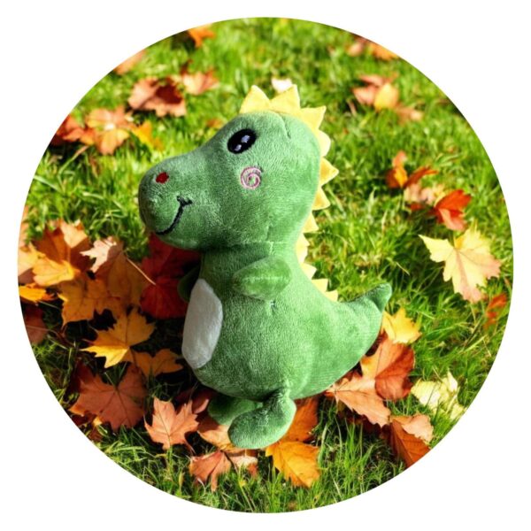 Dinosaurus knuffel groen en oranje - Dappere Dino