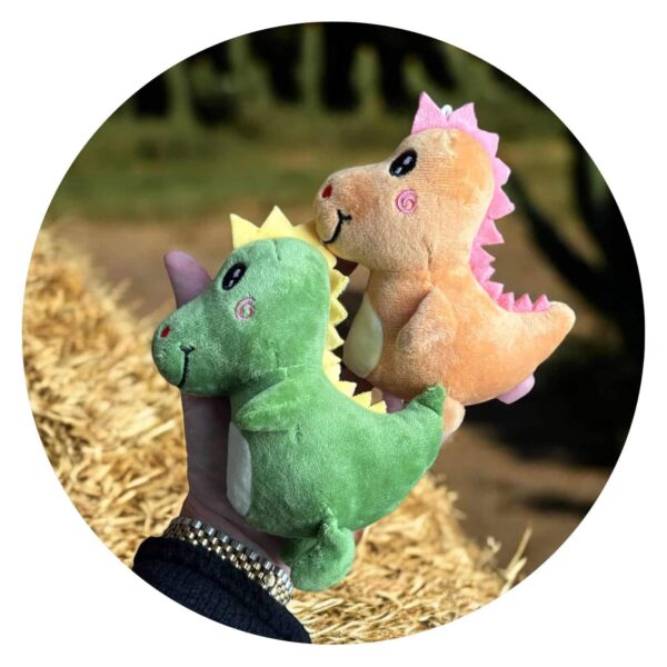 Dinosaurus knuffel groen en oranje - Dappere Dino