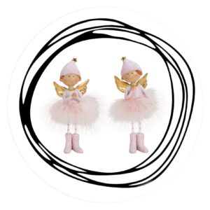 Engeltje | Roze | Met veren rokje