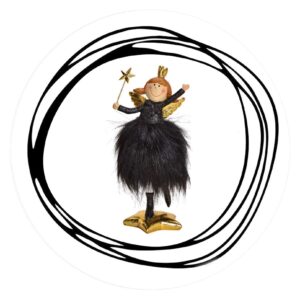 Engel zwart goud toverstaf