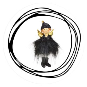 Engel zwart mutsje handje op hart