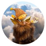 Engeltje met bruin rokje