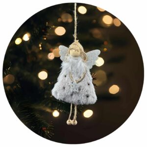 Hanger Engeltje met dons grijs