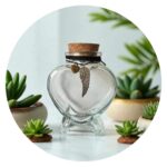 Flesje in hart vorm met hond of kat