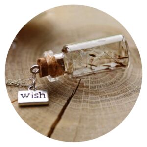 Ketting Flesje met paardenbloempluis