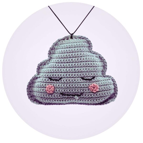 hanger wolkje grijs met roze achtergrond