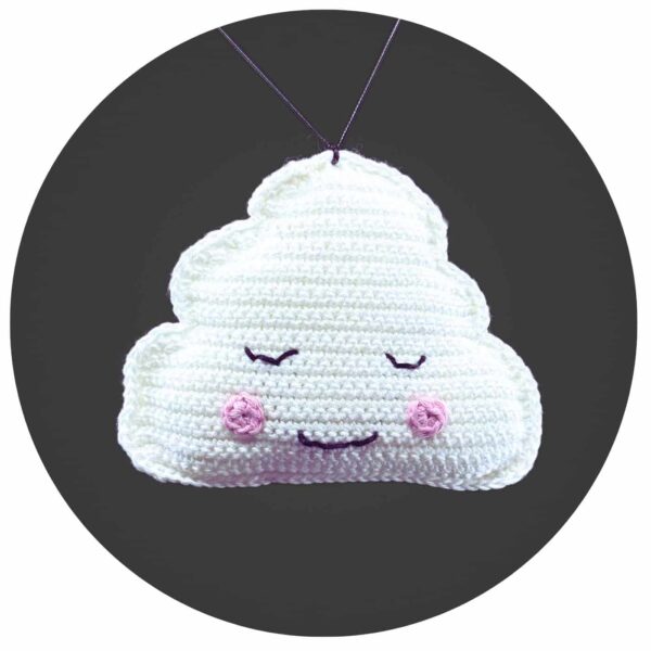 hanger wolkje wit met donkergrijze achtergrond