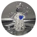 Glazen engel blauw steentje
