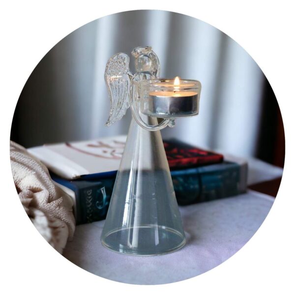 Glazen engel met lichtje