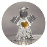 Glazen engel oranje steentje