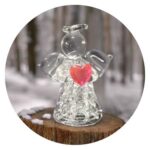 Glazen engel pink steentje