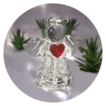 Glazen engel rood steentje