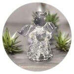 Glazen engel wit steentje