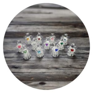 Glazen engeltjes met gekleurd kristal