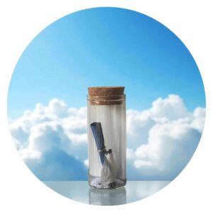 Glazen flesje met pinguin