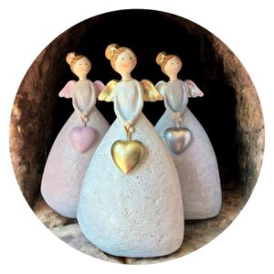 Glitterengelen met hartje