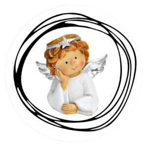 Engelenkopje met oogje open of dicht