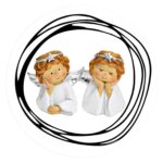 Engelenkopje met oogje open of dicht