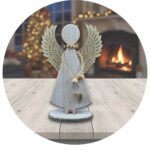 Houten engel gouden vleugels