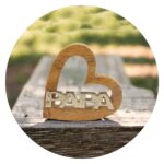 Houten mangohouten standaard met PAPA