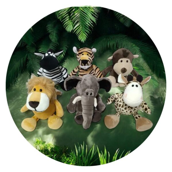 Jungle Knuffels Zebra Tijger Aap Leeuw Olifant Giraffe 1