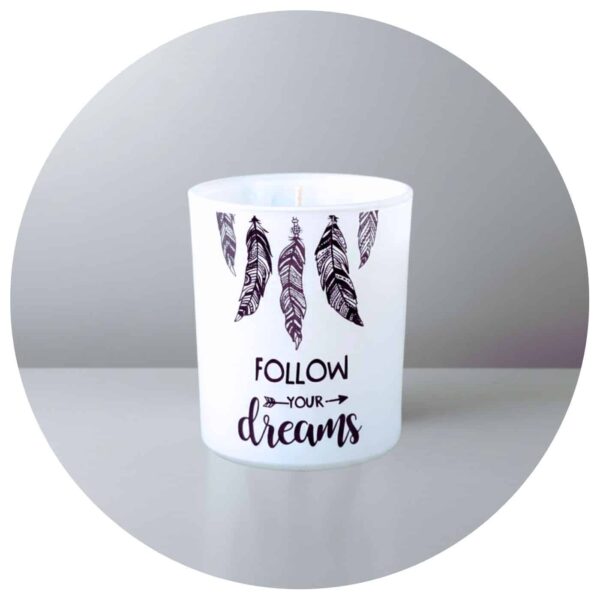 Lichtje in glas follow your dreams