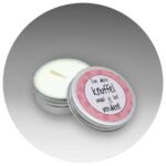 Kaarsje in blik met leuke tekst Knuffel