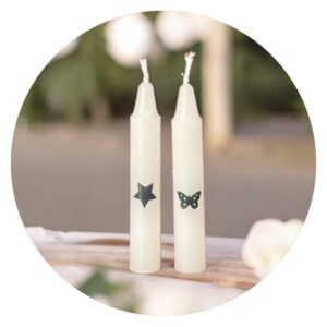 Kaarsje met vlinder of ster