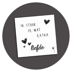 Zwart-wit kaart Ik Stuur Je Wat Extra Liefde