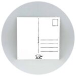 Witte kartonnen kaart achterkant met schrijfruimte