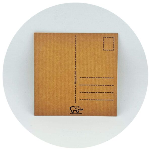 Bruine kartonnen kaart achterkant met schrijfruimte