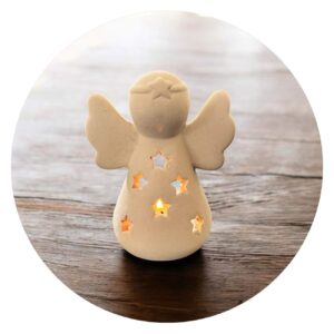 Keramieken engel met lichtje