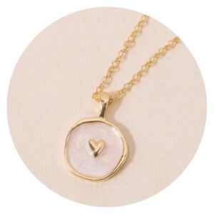 Ketting | Goudkleurig | Met parelmoer hanger