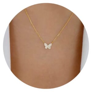 Ketting goudkleurig met vlindertje